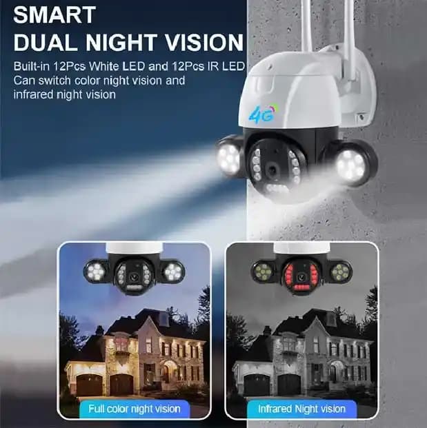 دوربین چرخشی سیم کارت خور دید درشب | v380 pro 4g — تصویر ۵