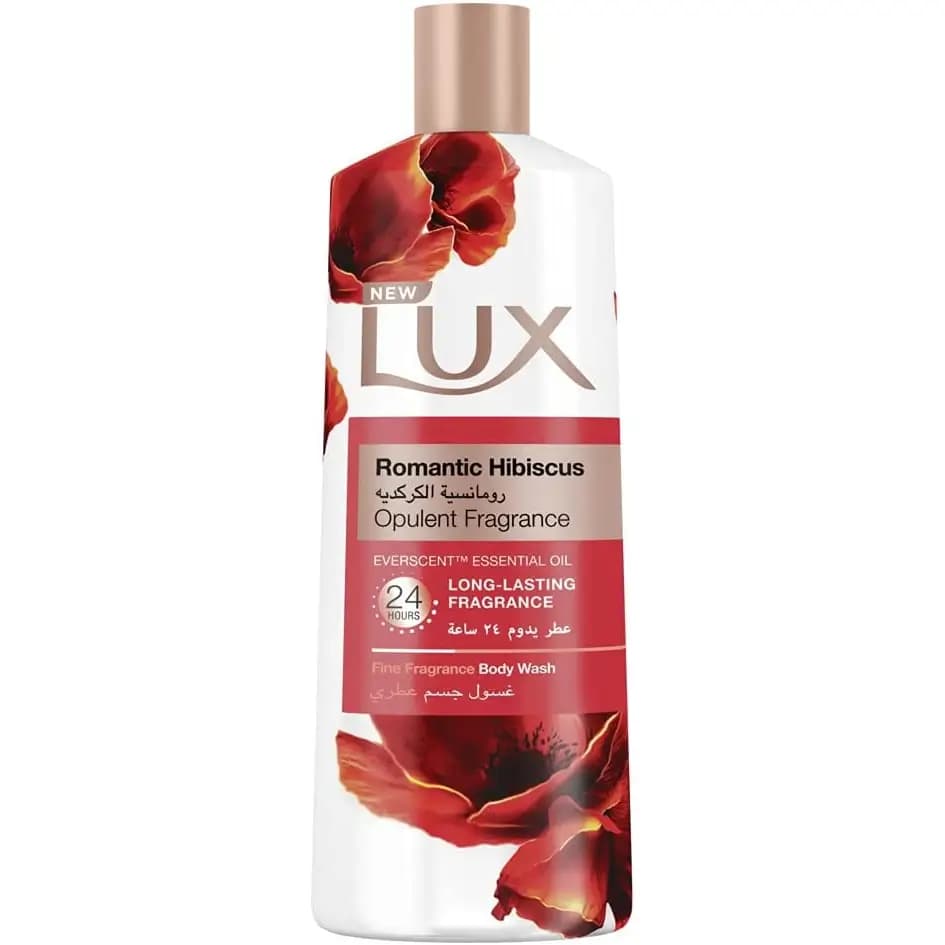 شامپو بدن لوکس نرم کننده مدل رمانتیک هیبیسکوس با رایحه ۲۴ ساعته 500 میل Lux Body Wash Romantic Hibiscus — تصویر ۲