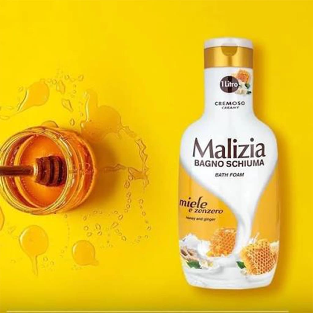 شامپو بدن مالیزیا مدل شیر و زنجبیل malizia bath foam Honey and Ginger — تصویر ۷