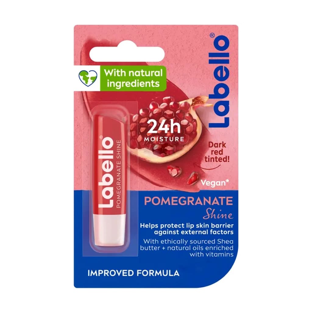 بالم لب لبلو انار مدل Pomegranate Shine با رطوبت رسانی ۲۴ ساعته — تصویر ۶
