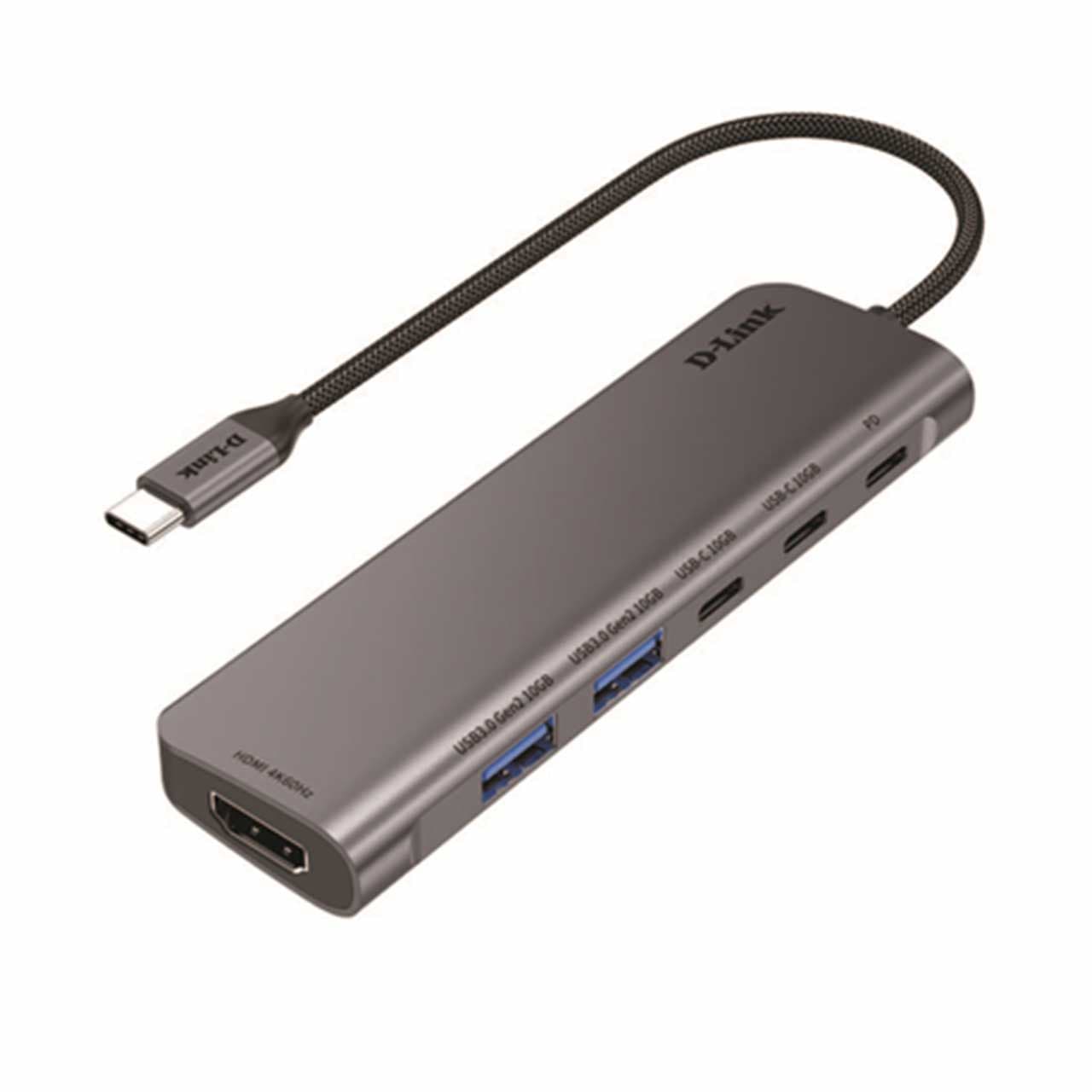 هاب 6 پورت تبدیل USB-C به HDMI و USB 3.1 دی لینک D-Link DUB-C106
