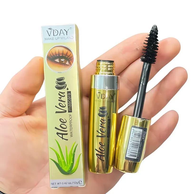 ریمل ضد آب مویی ویدی VDAY مدل آلوئه ورا Aloe Vera پوکه طلایی حجم 14 میل — تصویر ۴