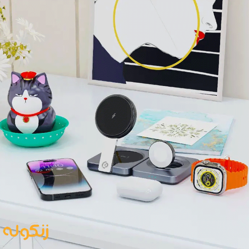 شارژر وایرلس رو میزی 3 کاره پاورولوژی مدل Qi2-15W Magsafe PWCUWC027 — تصویر ۵