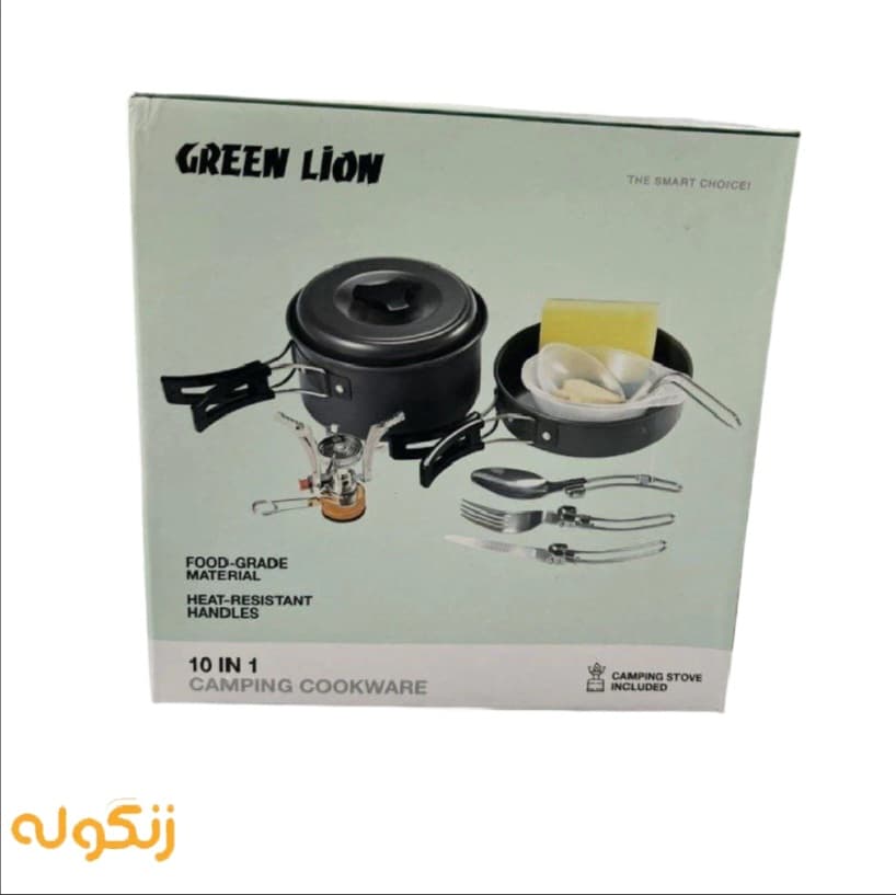 ست ظروف آشپزی کمپینگ گرین لاین مدل GN10N1COOKBK ۱۰ پارچه — تصویر ۴