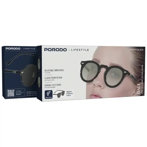 عینک آفتابی پرودو مدل Porodo Lifestyle Dale Round Frame Sunglasses
