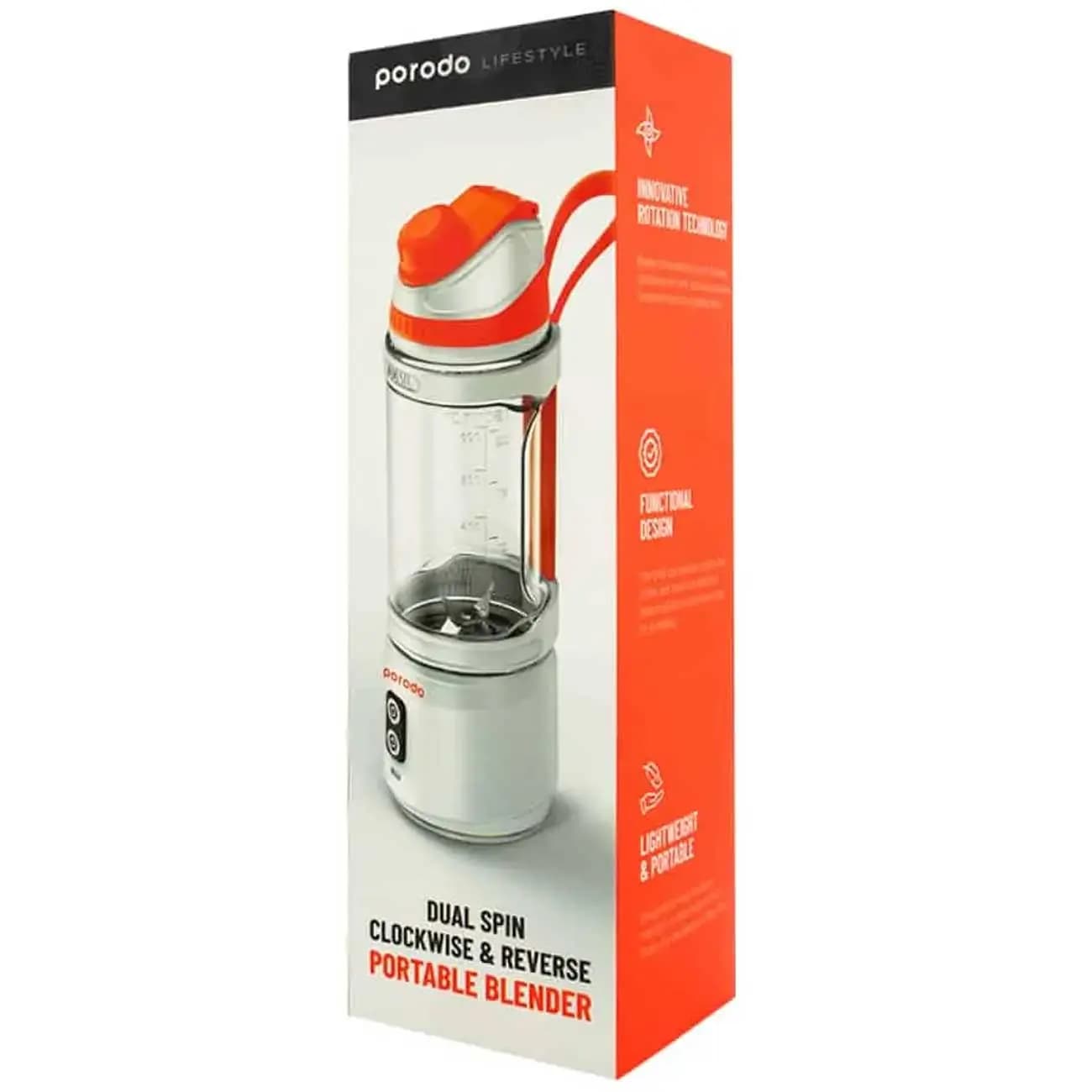 مخلوطکن و شیکر شارژی 700 میلیلیتر 240 وات پورودو PD-PBLNDR-WH