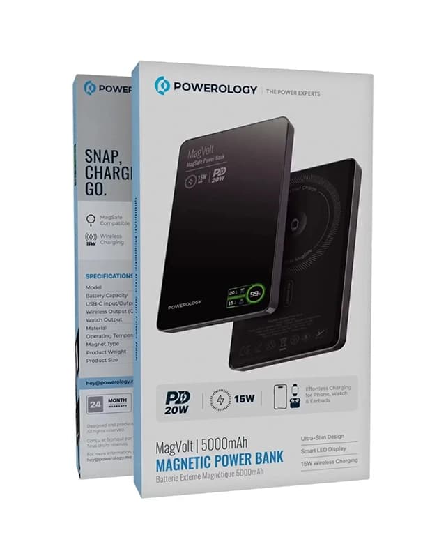 پاوربانک مگ سیف 5000 میلی آمپر پاورولوژی Powerology MagVolt 5000mAh Power Bank PPBCHA62 — تصویر ۱۱