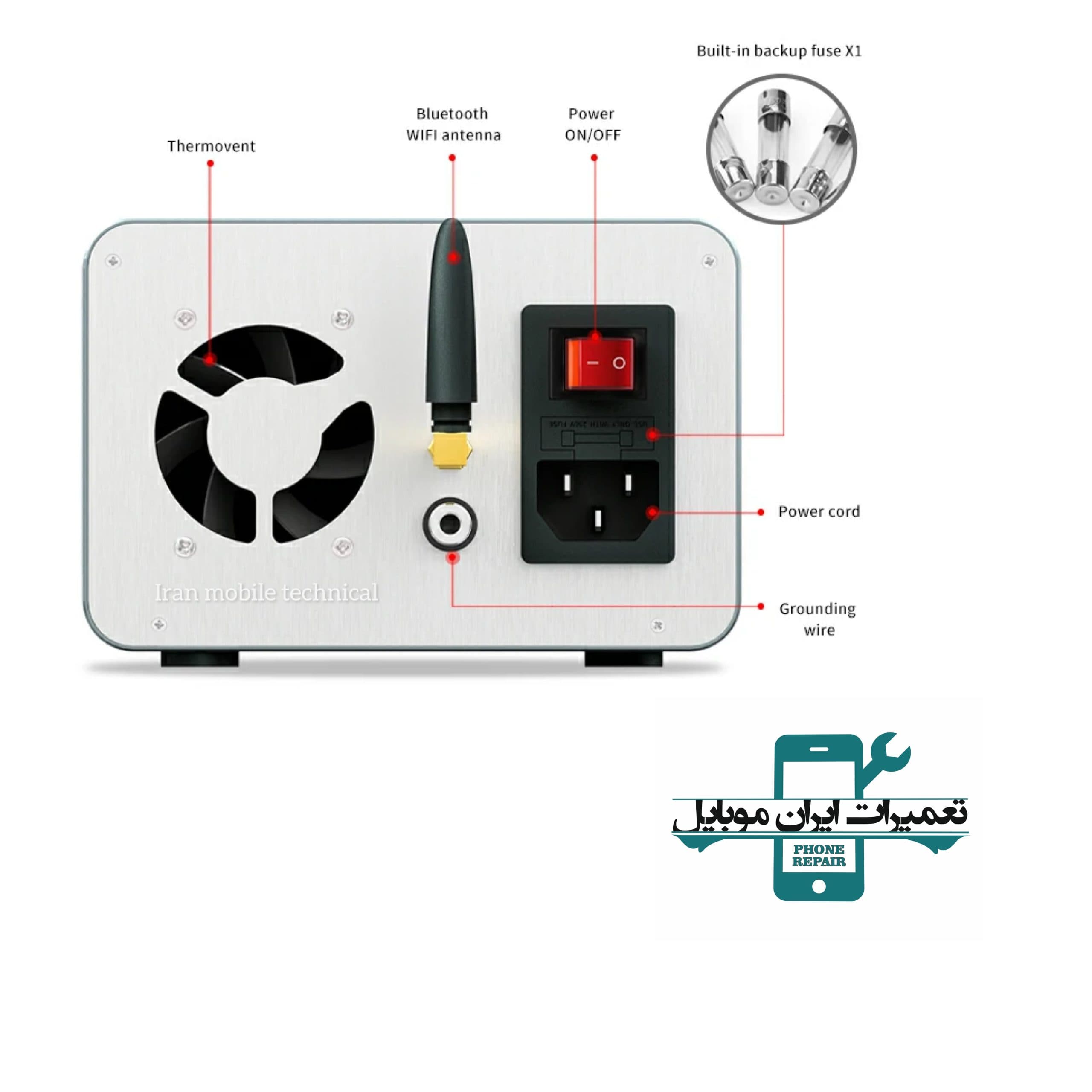منبع تغذیه و شورت کیلر هوشمند JC Aixun P3208 — تصویر ۴