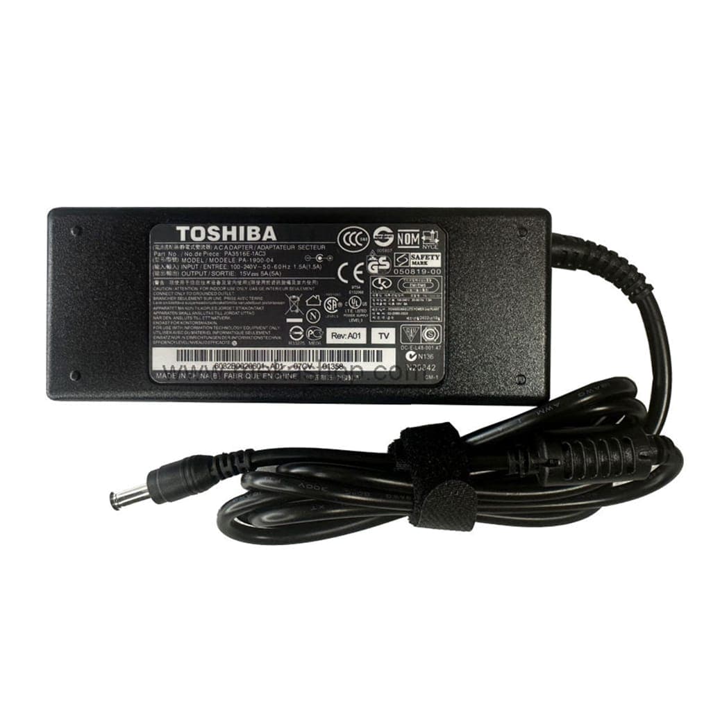 شارژر آداپتور اورجینال لپ تاپ توشیبا Toshiba 15V 5A Pin 6.3*3.0