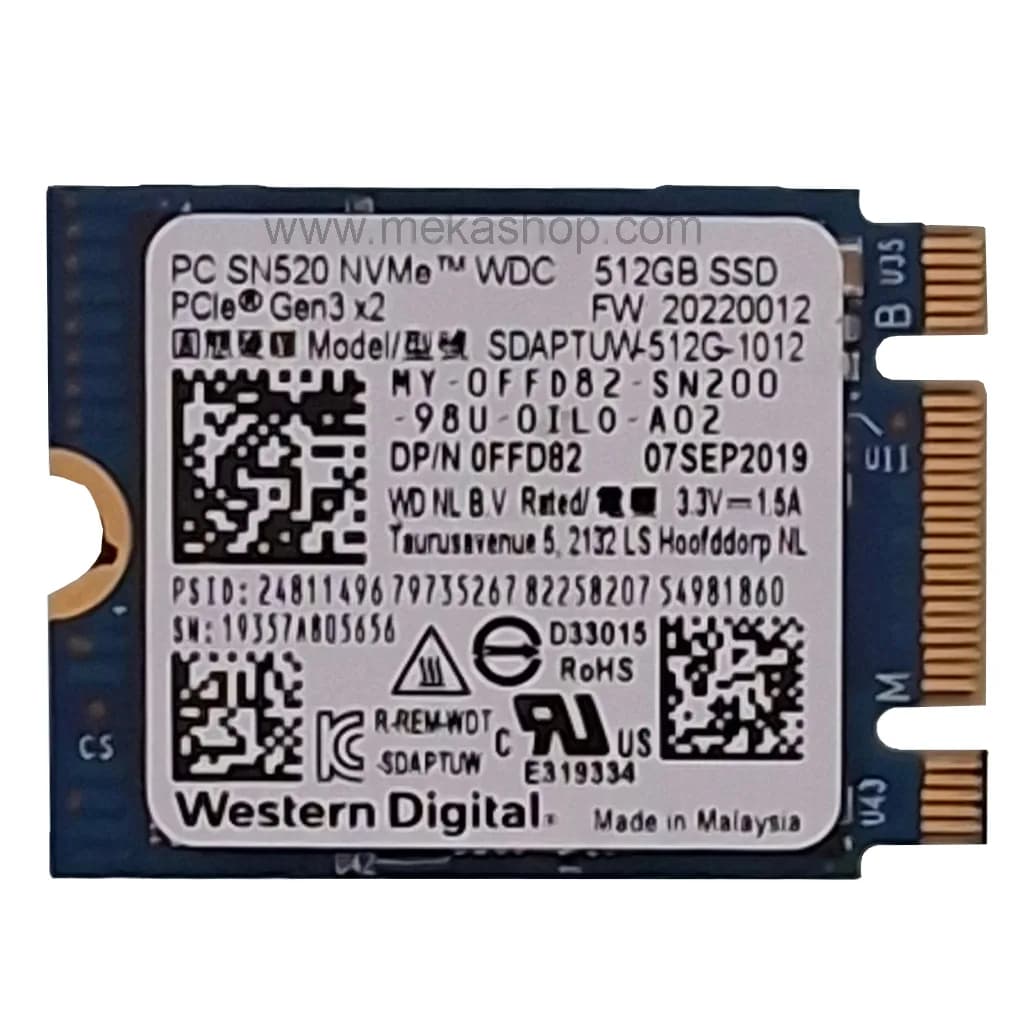هارد اس اس دی لپ تاپ سرفیس وسترن دیجیتال SSD Western Digital Surface Pro 7 8 9 512GB NVME 2230 دو شیار