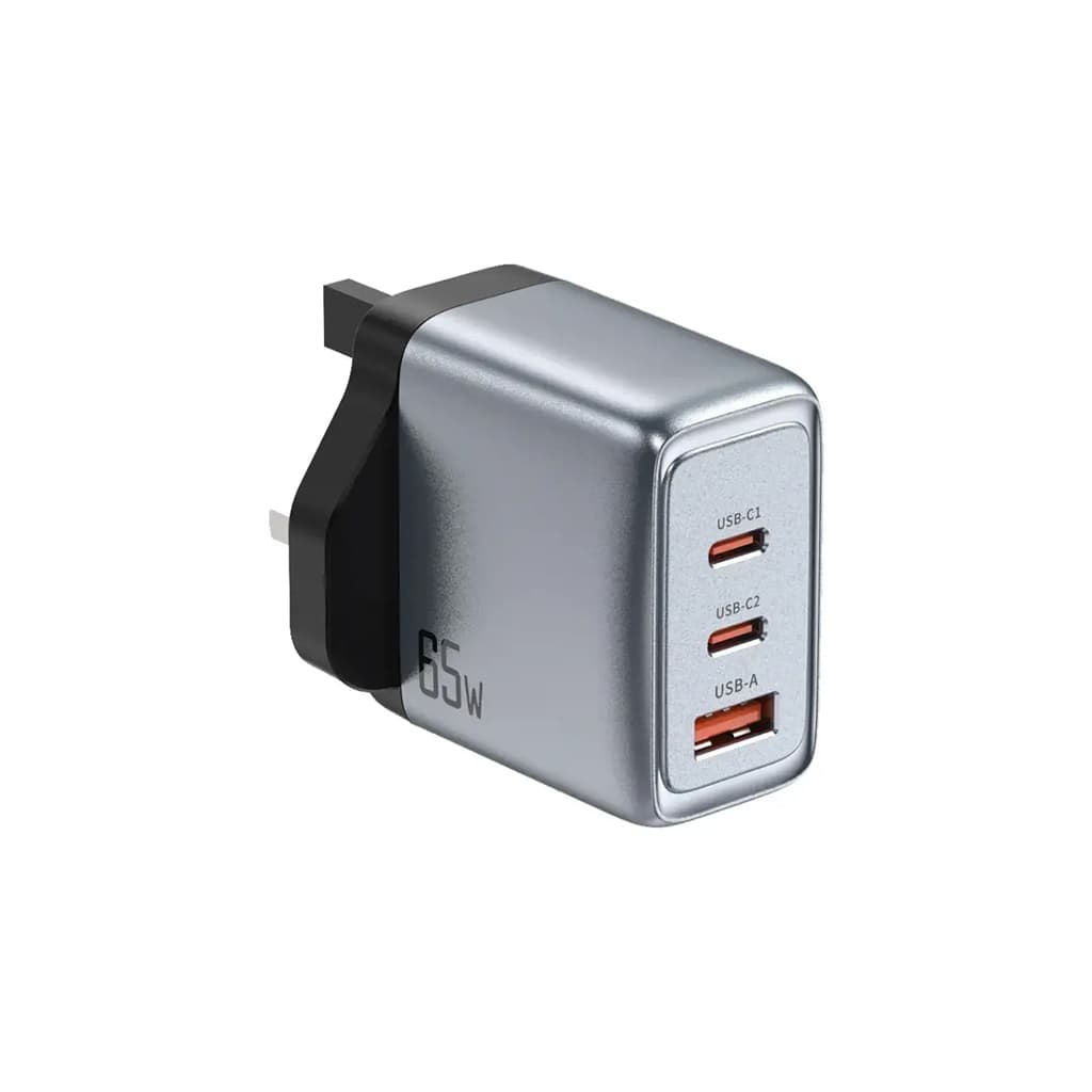 شارژر دیواری گرین لاین Green Lion GNGAN65WUK GaN Premium UK Plug Wall Charger 65W — تصویر ۵