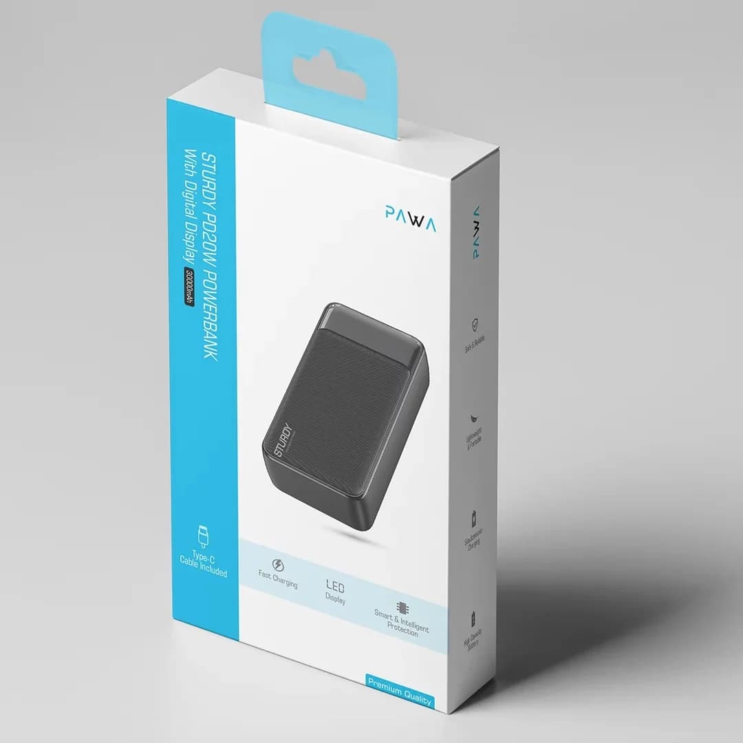 پاوربانک پاوا مدل Sturdy PD20W ظرفیت 30000 میلی آمپر ساعت — تصویر ۹