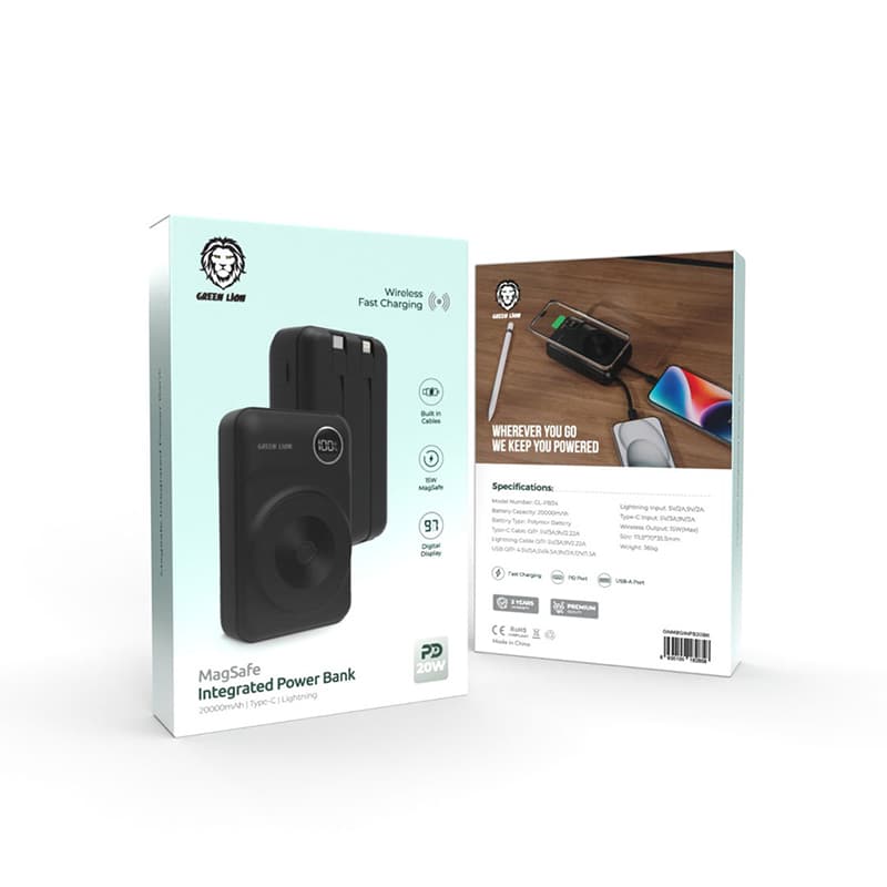 پاوربانک مگسیف گرین لاین مدل Integrated Power Bank ظرفیت 20000 میلی آمپر — تصویر ۵