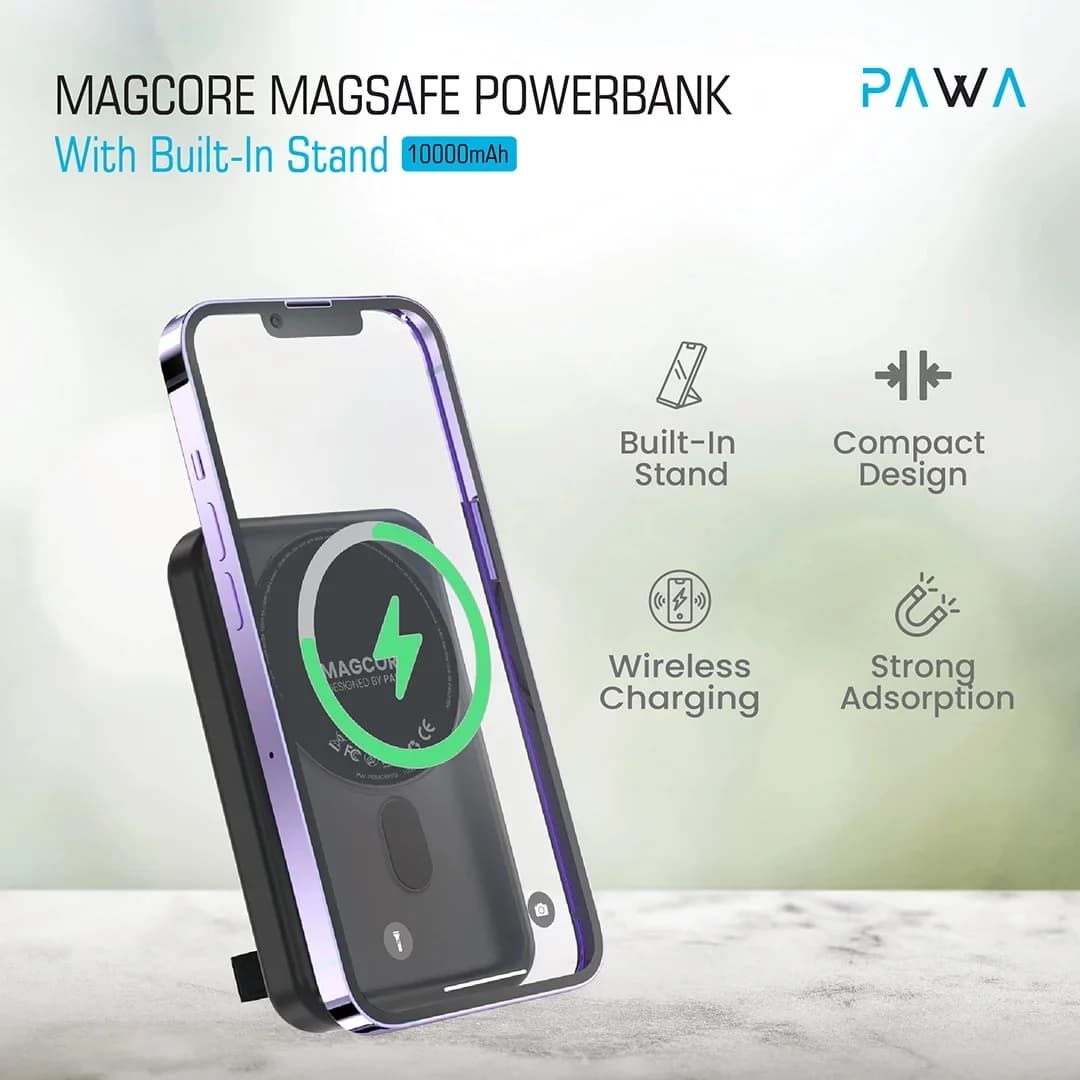 پاوربانک مگسیف پاوا مدل MagCore Magsafe 22.5W ظرفیت 10000 میلی آمپر ساعت — تصویر ۴