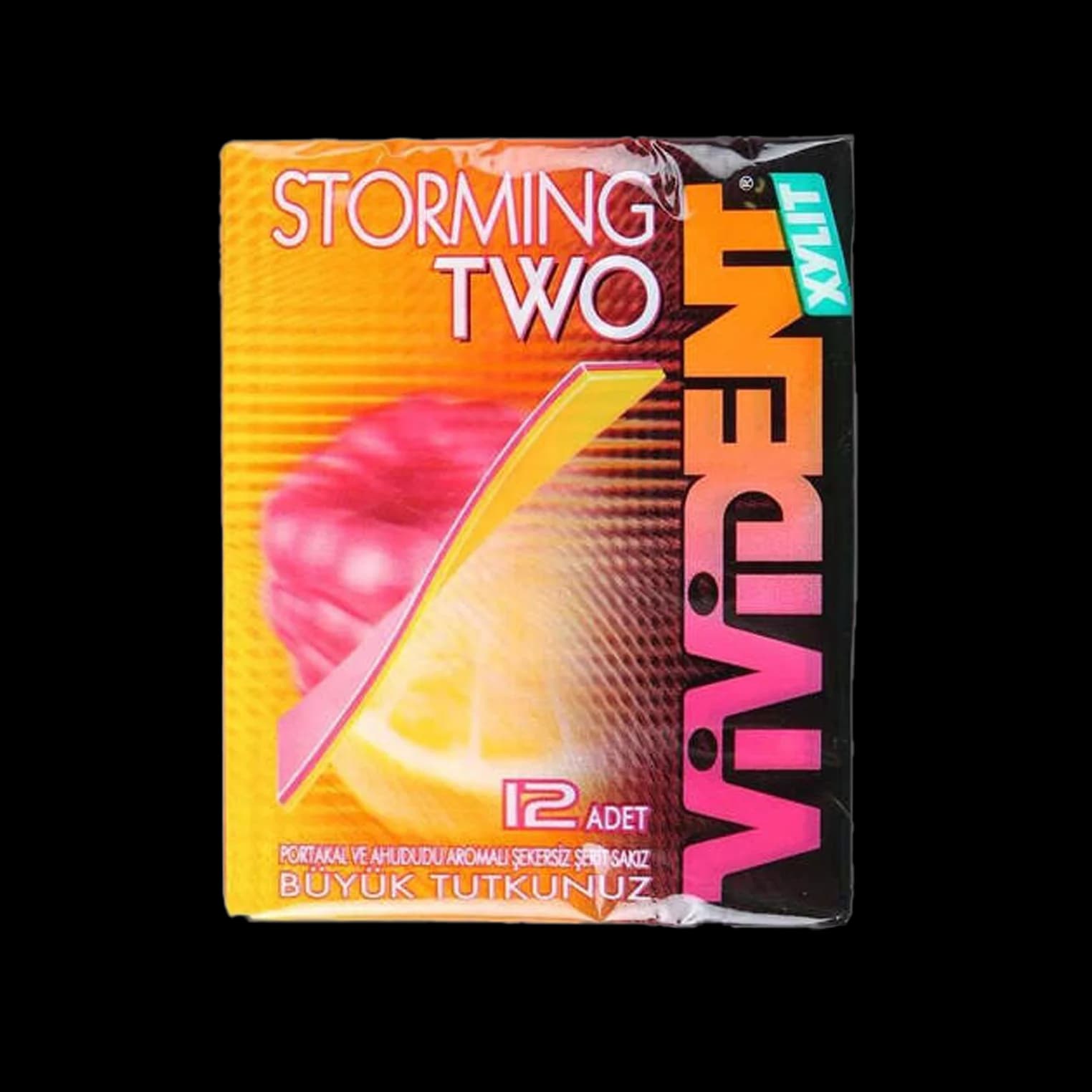 آدامس ویویدنت استورمینگ تمشک پرتقال Vivident two raspberry orange storming gum — تصویر ۲
