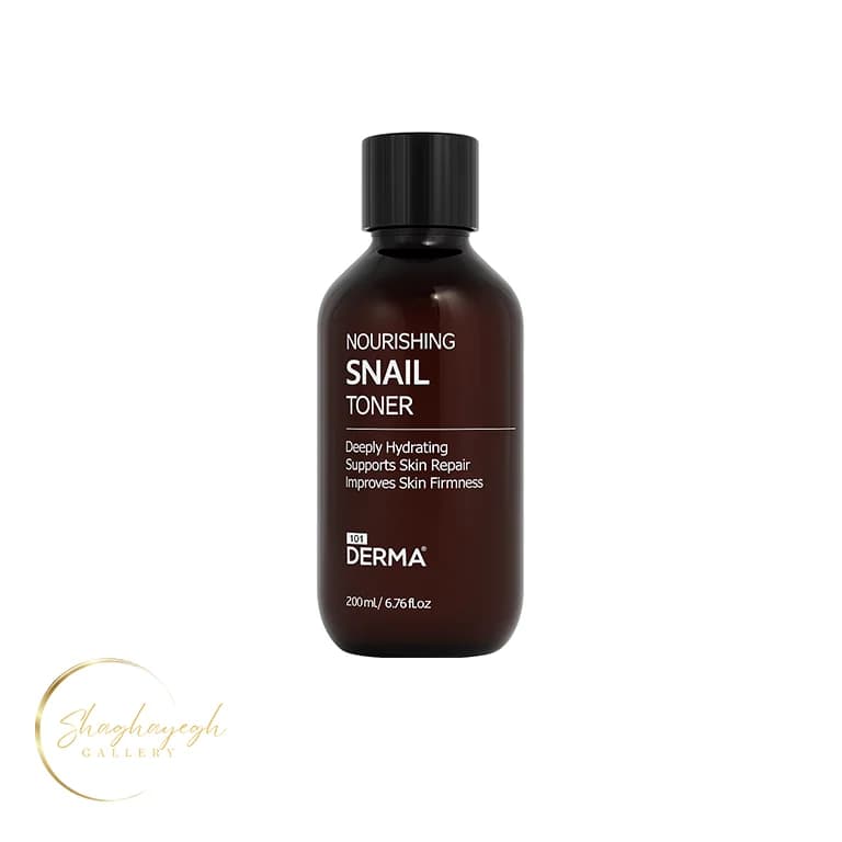 تونر تغذیهکننده و ترمیمکننده پوست حلزون 101 درما ۲۰۰ میل Derma101 Nourishing Snail Toner — تصویر ۲