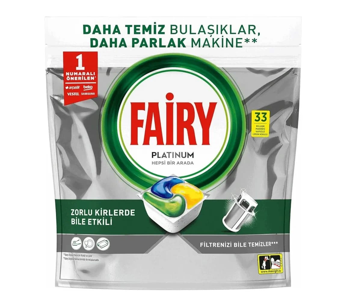 قرص ماشین ظرفشویی فیری مدل Platinum بسته 33 عددی — تصویر ۴
