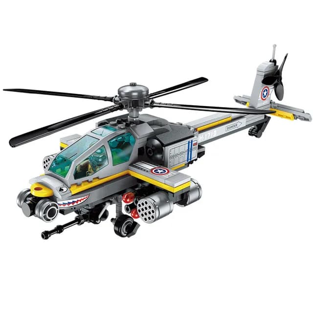 لگو هلیکوپتر نظامی مدل AH-64 برند QMAN کد 1719 — تصویر ۱۱