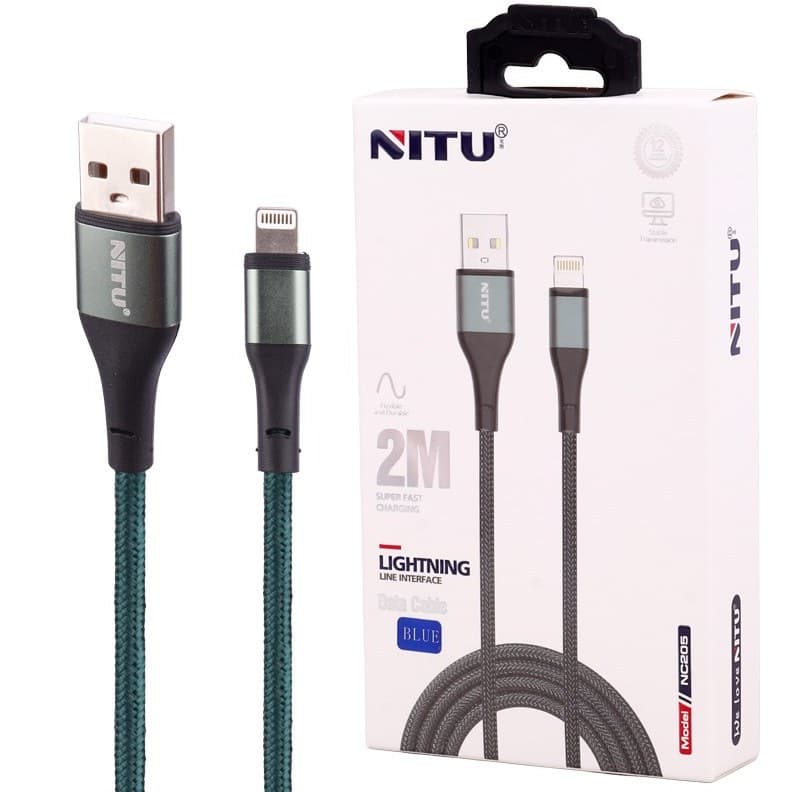 کابل آیفونی فست شارژ NITU NC205 3A 2m — تصویر ۴