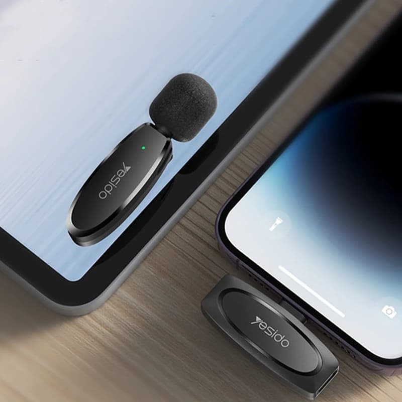 میکروفون یقه ای بی سیم YESIDO KR12 Lightning — تصویر ۳