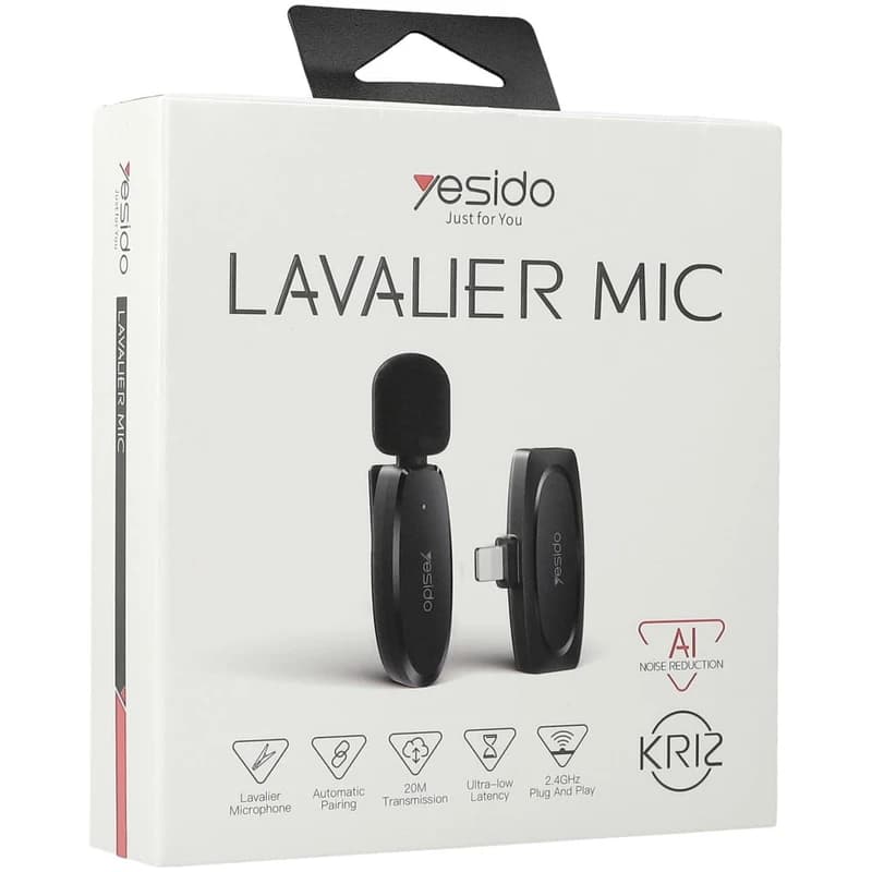 میکروفون یقه ای بی سیم YESIDO KR12 Lightning — تصویر ۹