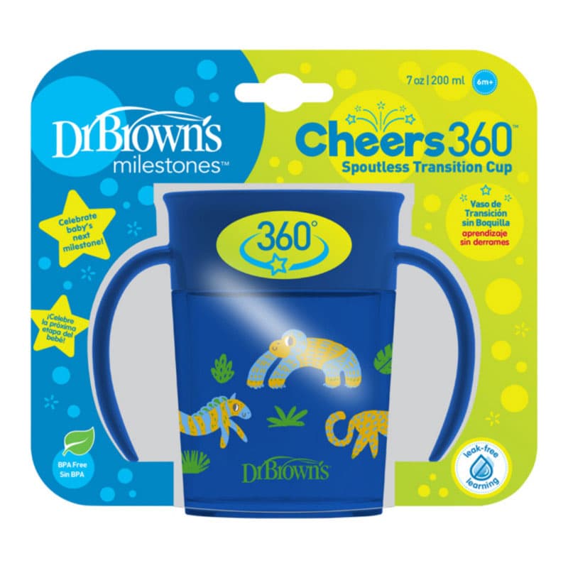 لیوان 360 درجه و ضدچکه آبی دکتر براونز DrBrown’s — تصویر ۴