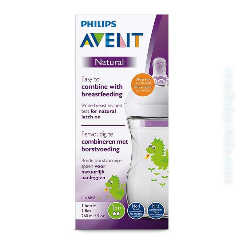 شیشه شیر طرحدار 260 میل اونت Avent — تصویر ۴