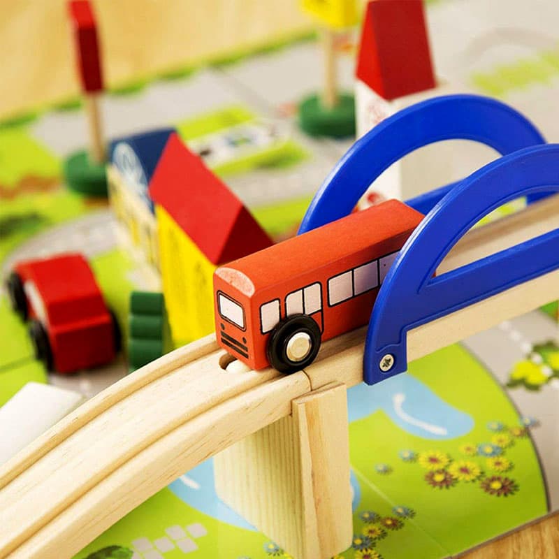 شهر چوبی بهمراه ماشین و علائم ترافیکی RAIL Over — تصویر ۸
