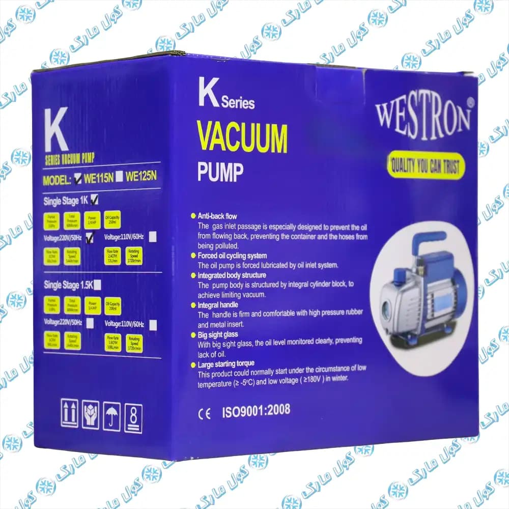پمپ وکیوم وسترون WESTRON تک مرحله مدل WE115N — تصویر ۵