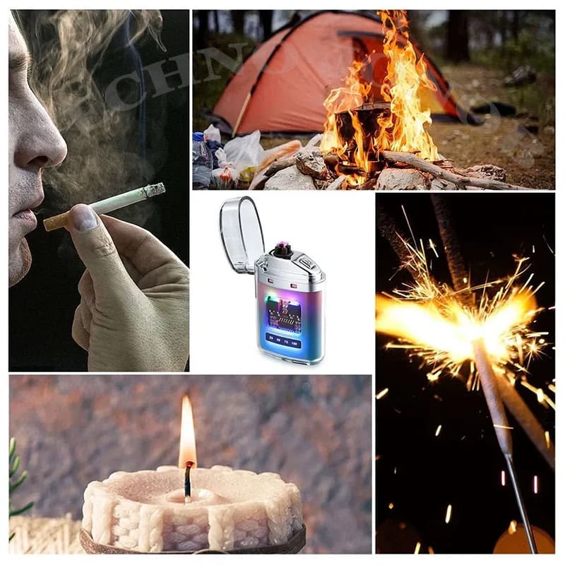 فندک پلاسمایی شارژی اورجینال چراغ دار با جعبه لوکس | Arc Lighter — تصویر ۷