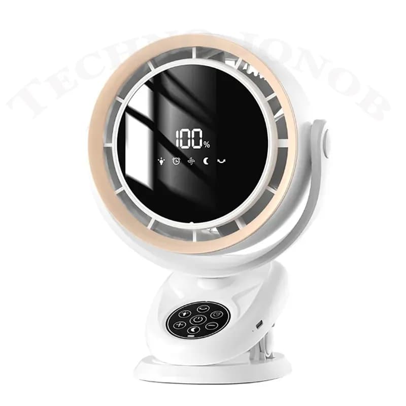 پنکه رومیزی شارژی هوشمند مدل F7 Multifunctional Fan | گیره ای