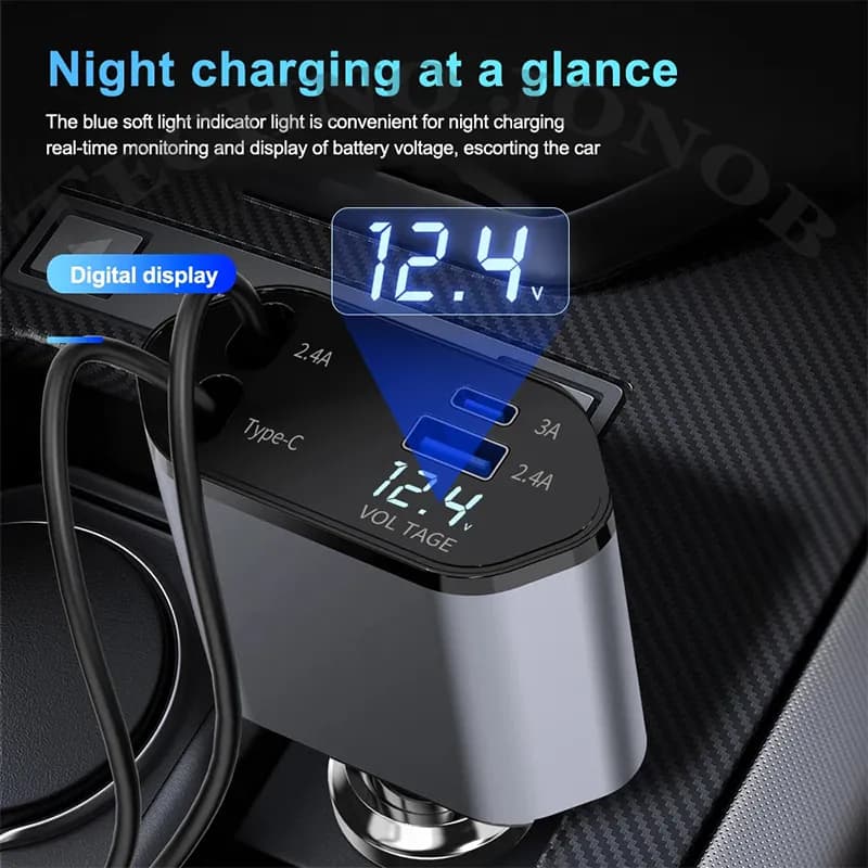شارژر فندکی خودرو فست شارژ 66 وات | Fast Charging — تصویر ۴
