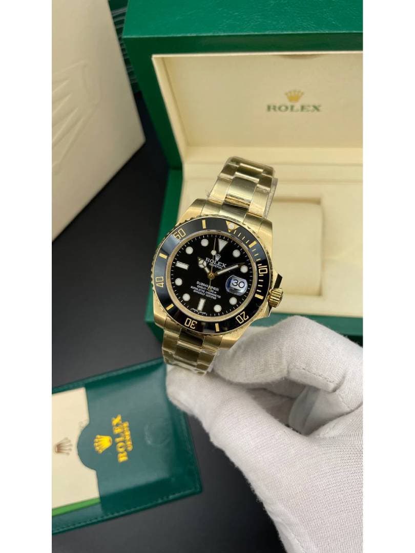 ساعت مردانه رولکس ساب مارینر Rolex Submariner – مشکی/ بند طلایی — تصویر ۲