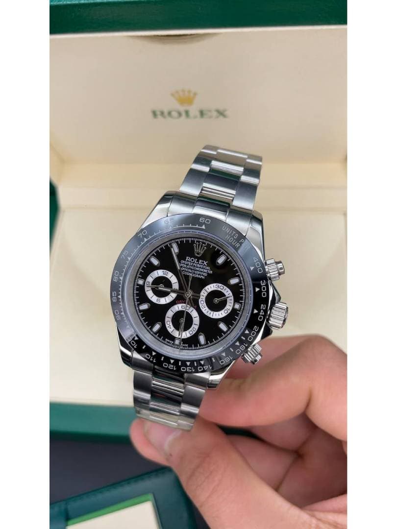 ساعت مردانه رولکس دیتونا ROLEX DAYTONA – مشکی/ بند استیل — تصویر ۴