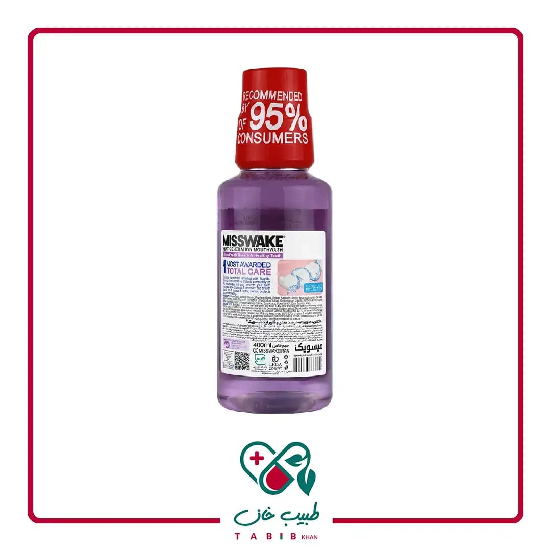 دهانشویه توتال کر میسویک 400 میلی لیتر/Misswake Total Care Mouth Wash 400 ml — تصویر ۳