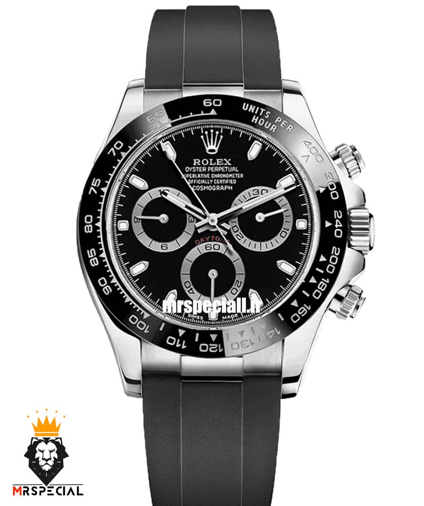 ساعت مردانه رولکس مدل دیتونا کرنوگراف بند رابر صفحه مشکی 5893 ROLEX DAYTONA — تصویر ۲