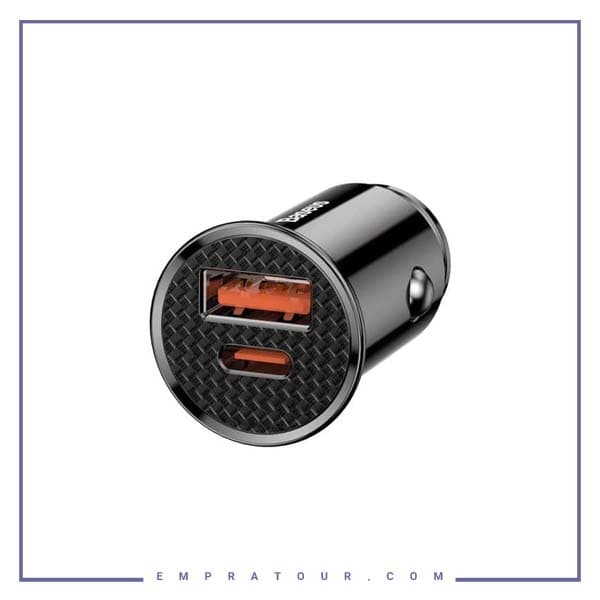 شارژر فندکی فست شارژ خودرو بیسوس Baseus Car Charger Circular Plastic A+C PPS CCALL-YS01 — تصویر ۴