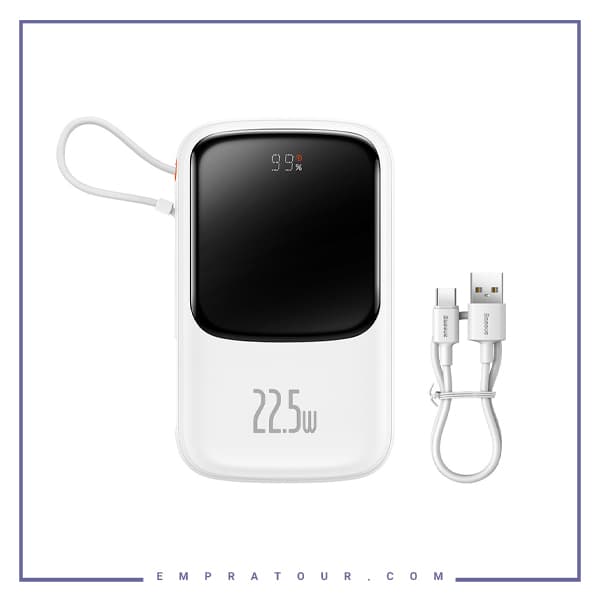 پاوربانک شارژر سریع 22.5 وات به همراه کابل تایپسی 10000 بیسوس Baseus Qpow Pro Fast Charge Power Bank PPQD020101 — تصویر ۴