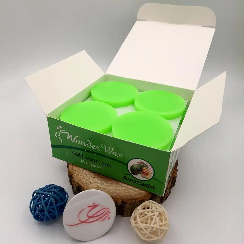 وکس سکه ای ژله ای صورت واندر وکس Wonder Wax مدل آووکادو Avocado وزن 400 گرمی — تصویر ۳