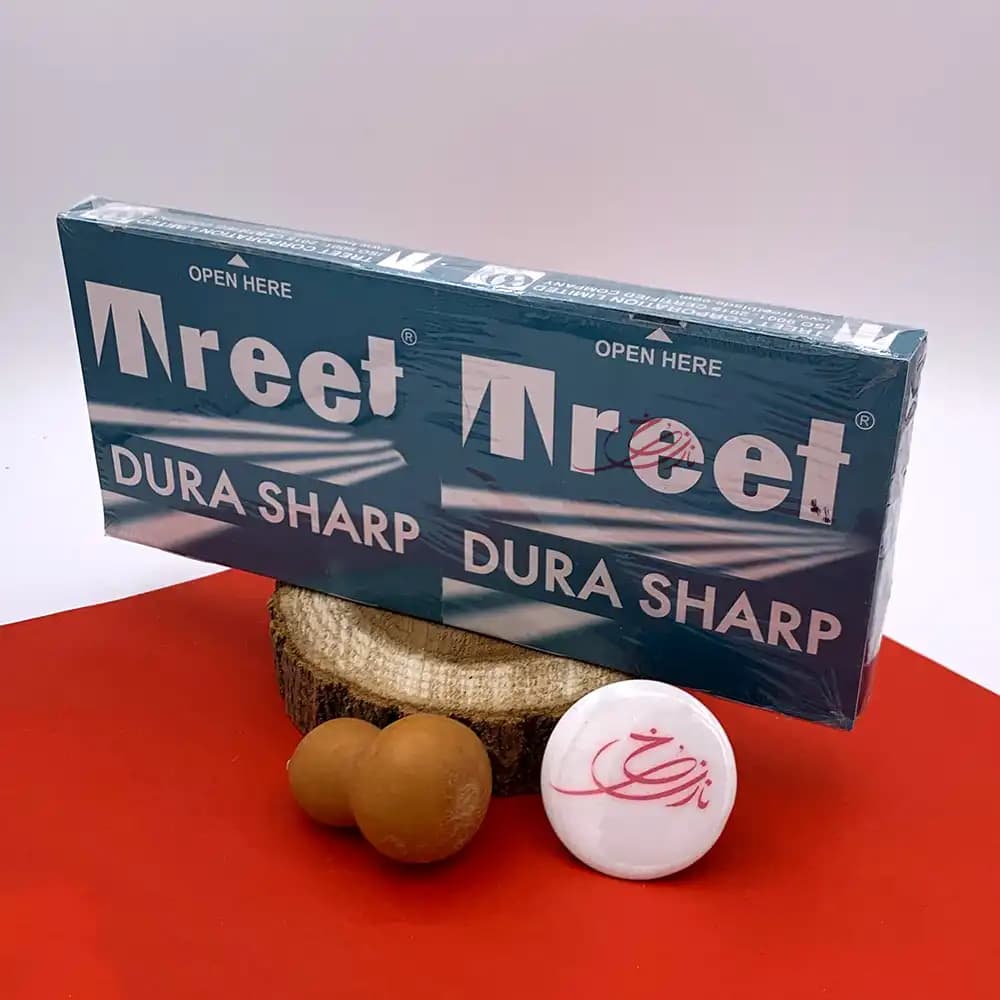 تیغ اصلاح سنتی تریت Treet تعداد 20 بسته 5 عددی (نیم بکس) — تصویر ۲