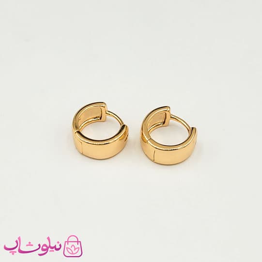 گوشواره حلقه ای پهن ژوپینگ آینه ای کد 2191