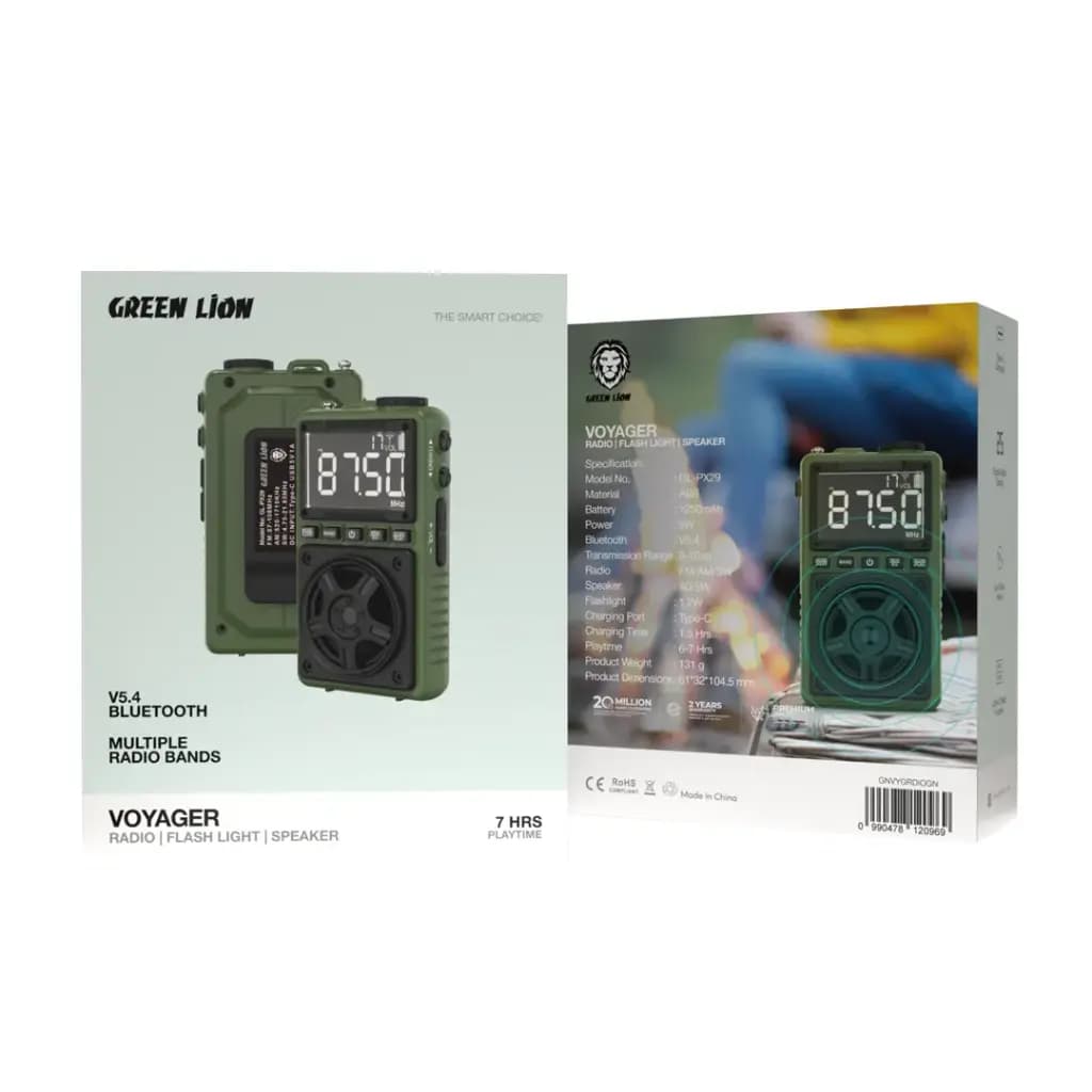 رادیو اسپیکر و چراغ قوه گرین لاین Green Lion Voyager Portable Radio | Flash Light | Speaker — تصویر ۴