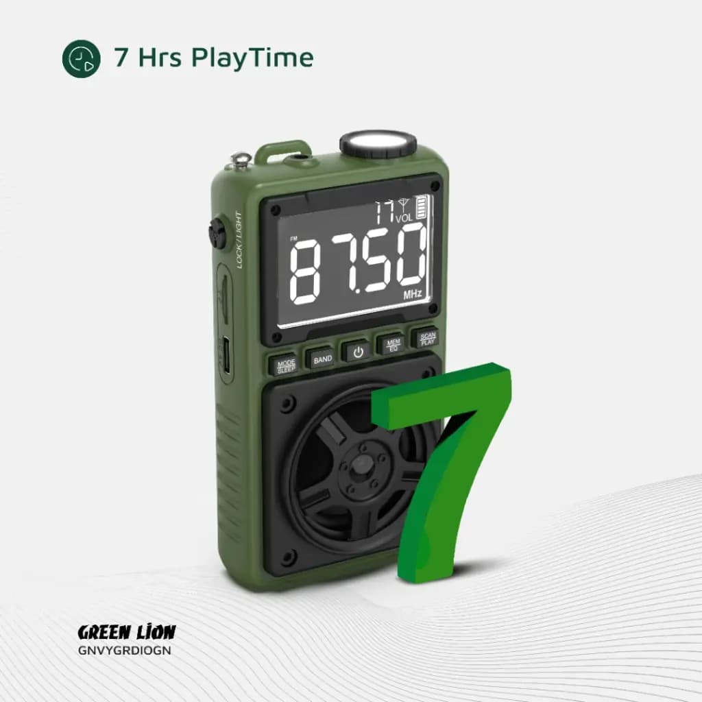 رادیو اسپیکر و چراغ قوه گرین لاین Green Lion Voyager Portable Radio | Flash Light | Speaker — تصویر ۷