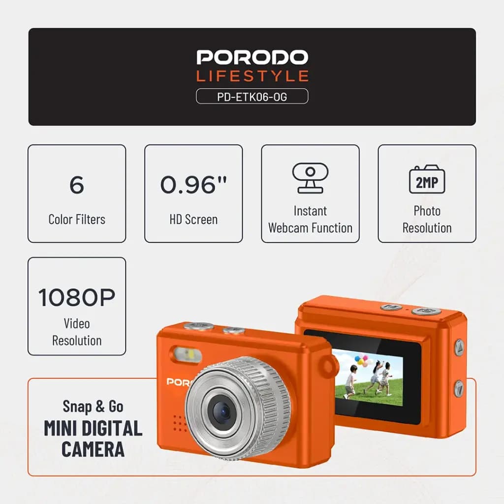 دوربین مینی دیجیتال پرودو Porodo Lifestyle Snap & Go Mini Digital Camera — تصویر ۴
