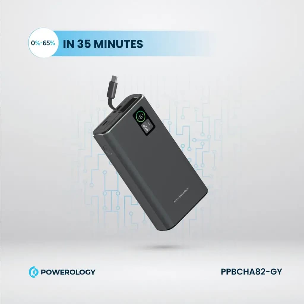 پاور بانک 20000 میلی آمپری پاورولوژی Powerology Aluminum 20000mAh Power Bank — تصویر ۵
