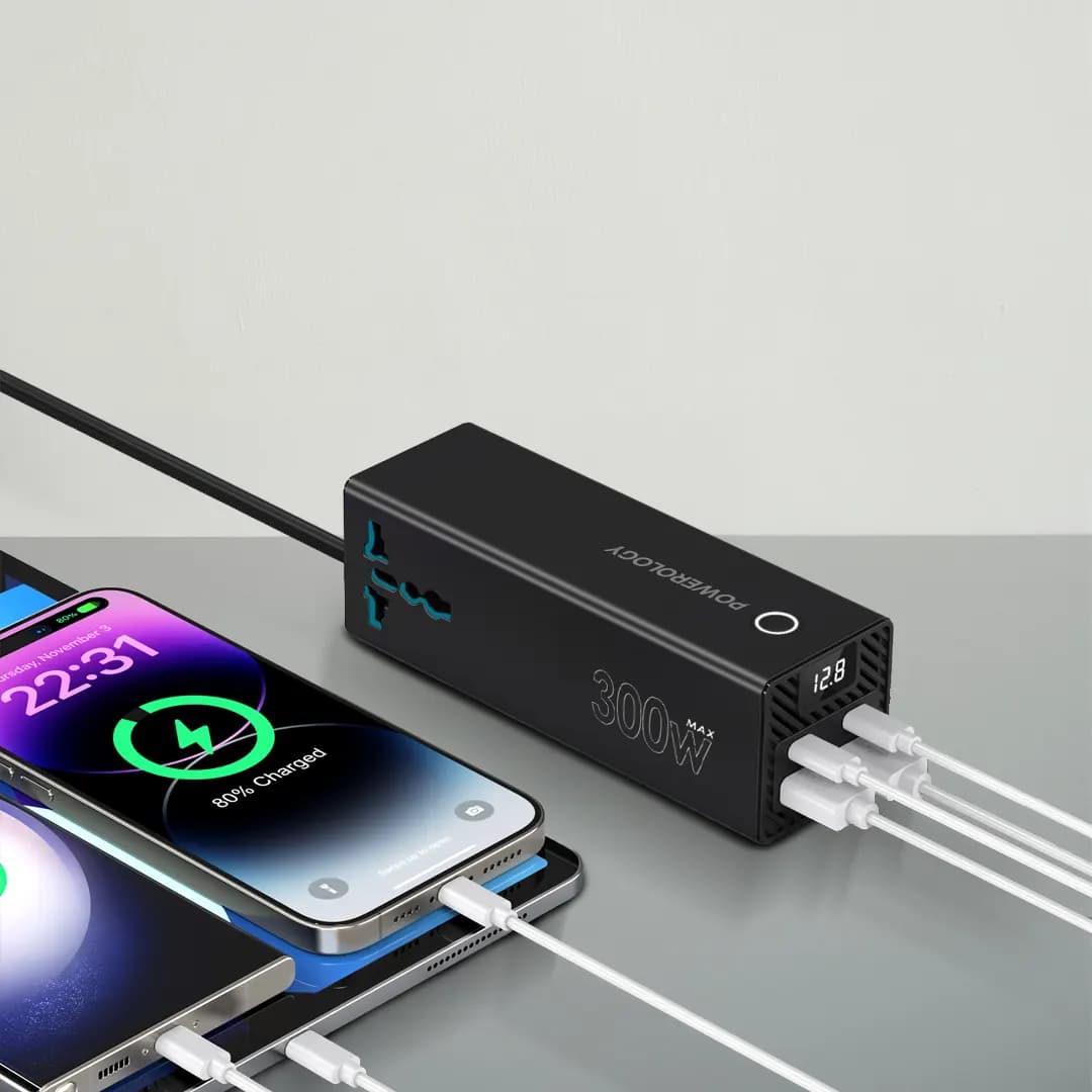 مبدل برق 300 وات پاورولوژی Powerology 2AC Universal 300W Power Inverter PD 36W — تصویر ۹