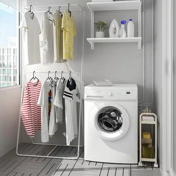 رخت آویز 2 طبقه ایکیا SLIBB خاکستری، 78x46x185 سانتیمتر — تصویر ۷