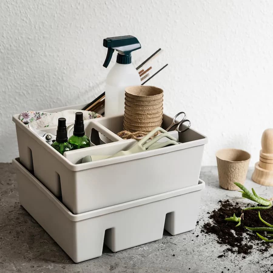 باکس نظم دهنده محفظه دار ایکیا FANGGRODA خاکستری روشن، 30x30x11 سانتیمتر — تصویر ۸