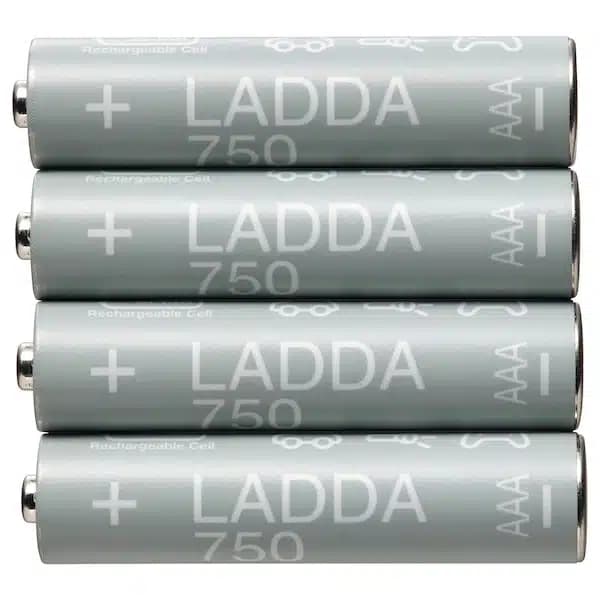 پک 4 تایی باتری قابل شارژ 750 میلیآمپر ساعت ایکیا LADDA — تصویر ۹