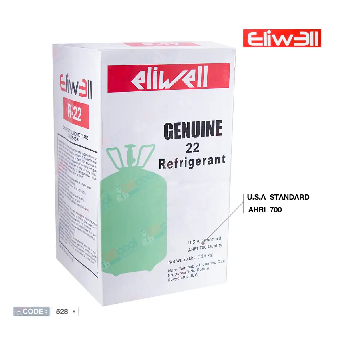 کپسول 13.6 کیلویی گاز مبرد R22 برند ELIWELL — تصویر ۱۱